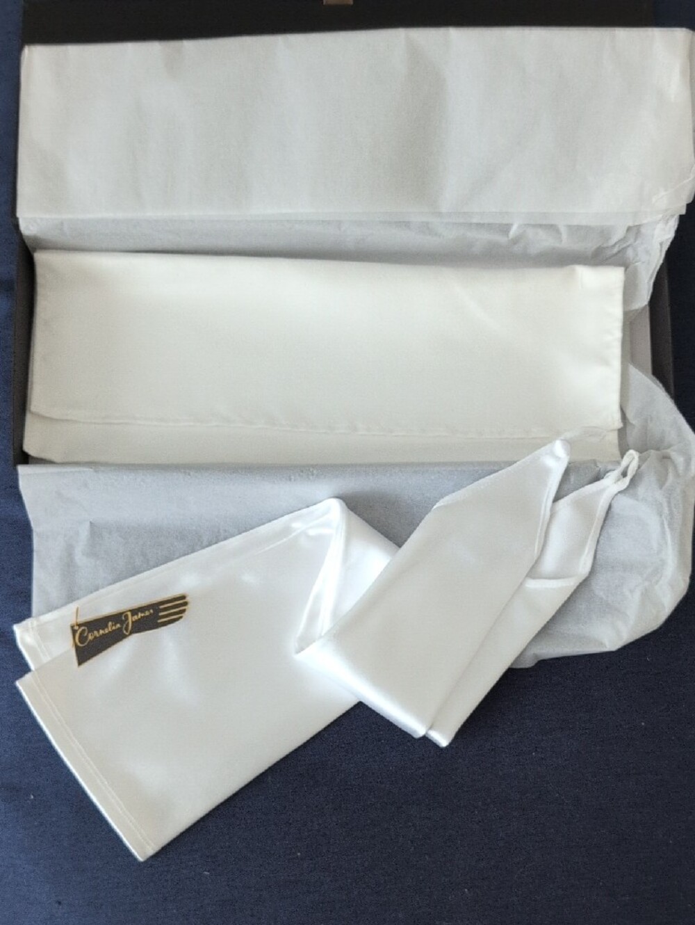 Bridal Satin Fingerless Opera Gloves Cornelia James Size 6 NWT - Picture 5 of 6
